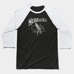 Vintage Nebraska Design with state and corn image Baseball T-Shirt